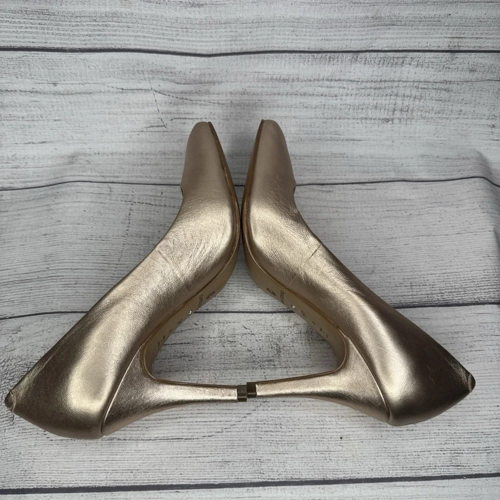 Corso Como Gold Leather Heels Pumps‎ Size 6.5
